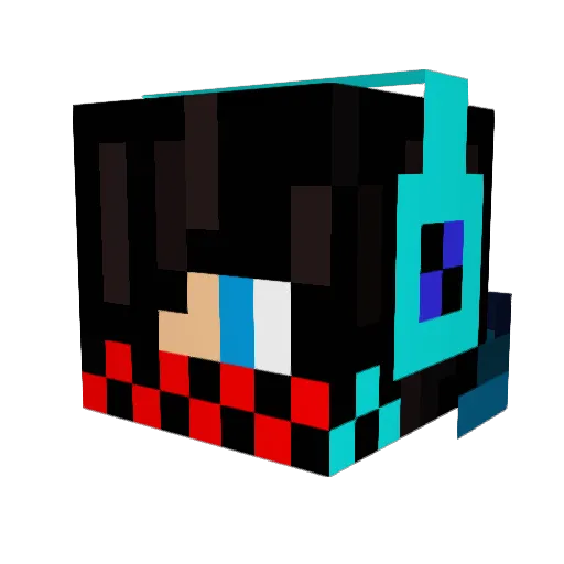 SantiDF101 Minecraft avatar head, 3D render