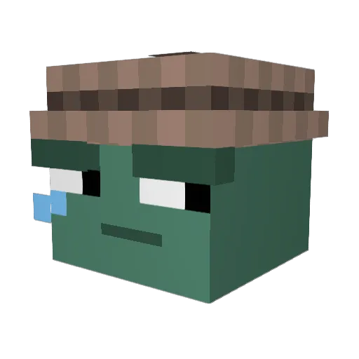 SantiVideos Minecraft avatar head, 3D render