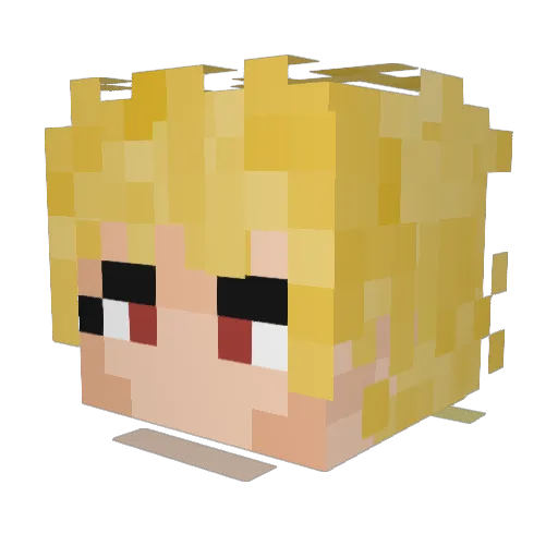 SantiagoDMC Minecraft avatar head, 3D render