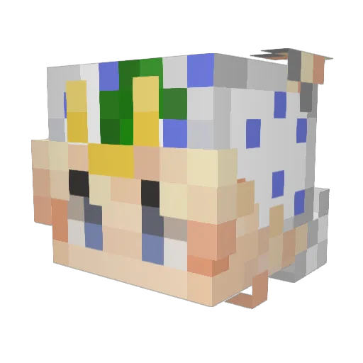 SantiagoPRV Minecraft avatar head, 3D render