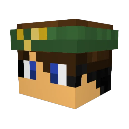 SantiagoSts9 Minecraft avatar head, 3D render