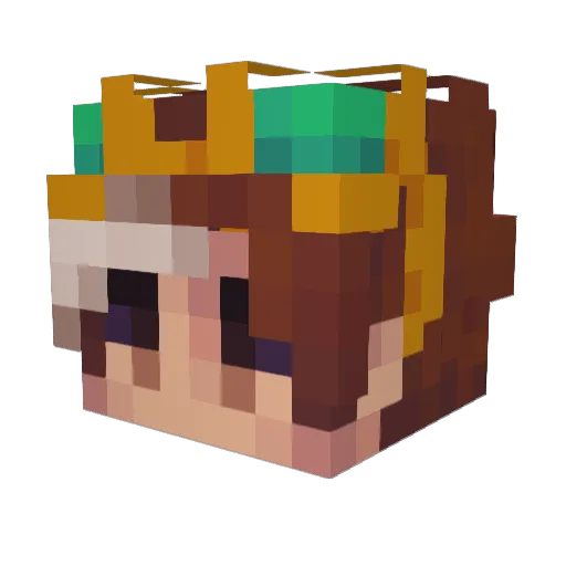 SantiagoTV Minecraft avatar head, 3D render