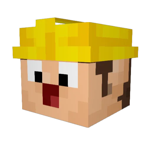 SantroX Minecraft avatar head, 3D render