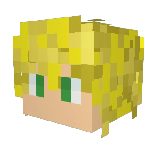 Santsee Minecraft avatar head, 3D render