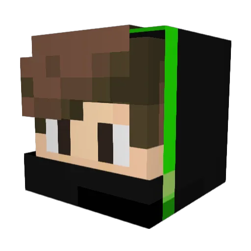 SanttySR Minecraft avatar head, 3D render
