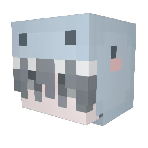 Sanyiqin Minecraft avatar head, 3D render