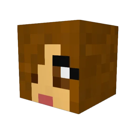 Sanzia Minecraft avatar head, 3D render