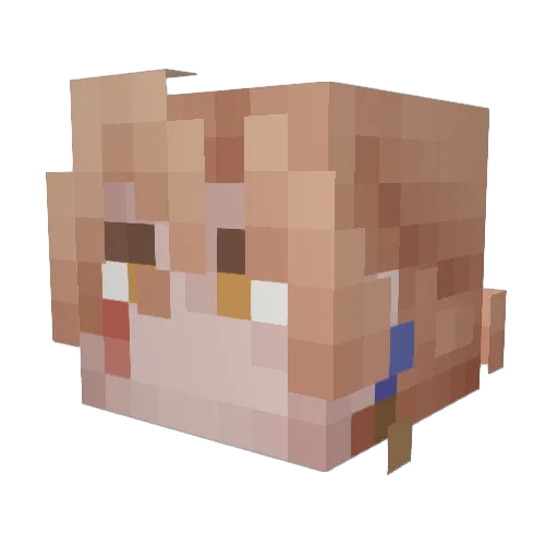 Sapheee Minecraft avatar head, 3D render