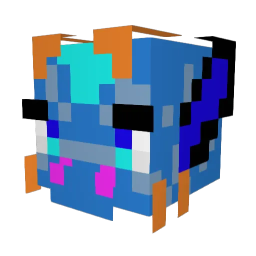 Saphelzer Minecraft avatar head, 3D render