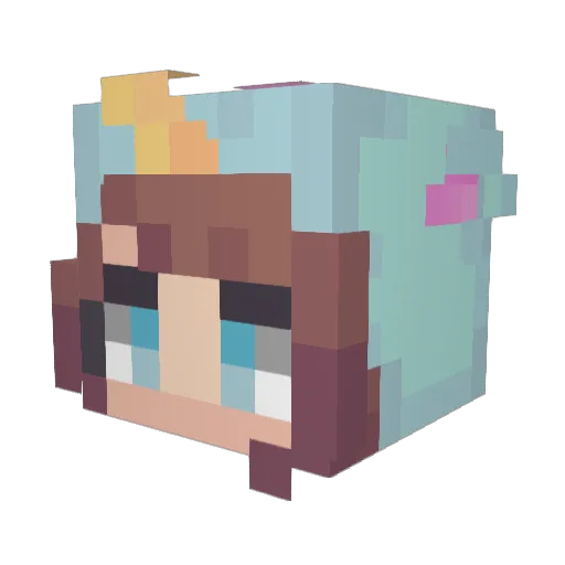 Saphierra Minecraft avatar head, 3D render