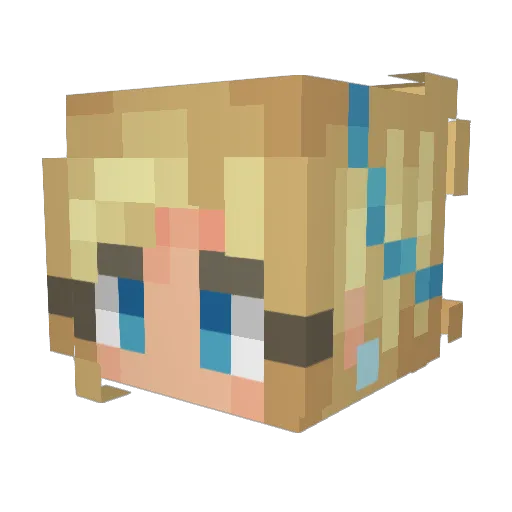 Saphirdiana Minecraft avatar head, 3D render
