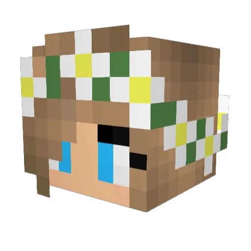 Saphire_Emerald Minecraft avatar head, 3D render