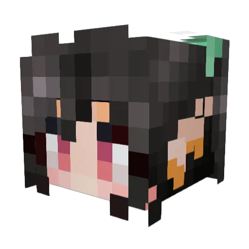 Saphirenn Minecraft avatar head, 3D render