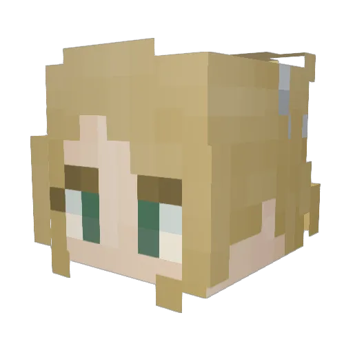 Sapphinix Minecraft avatar head, 3D render
