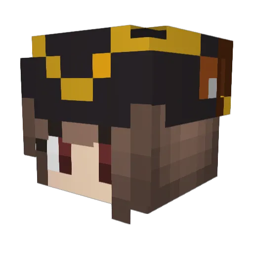 SapphiraFoxMuse Minecraft avatar head, 3D render