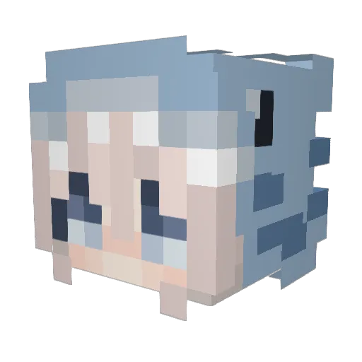 SapphireSharky Minecraft avatar head, 3D render