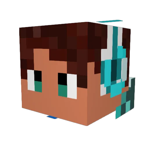 Sapphire_SeaYT Minecraft avatar head, 3D render