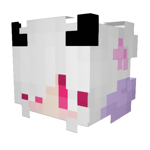 Sapphlin Minecraft avatar head, 3D render
