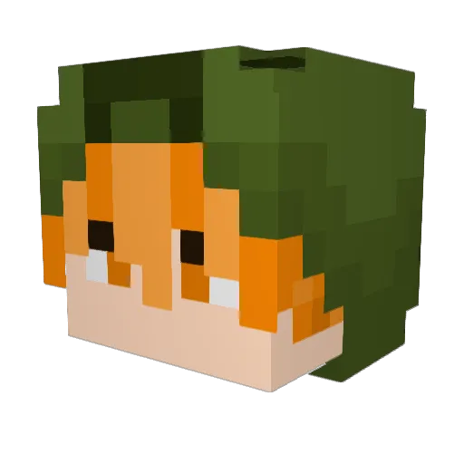 Saprion Minecraft avatar head, 3D render