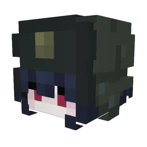 Saqrai Minecraft avatar head, 3D render