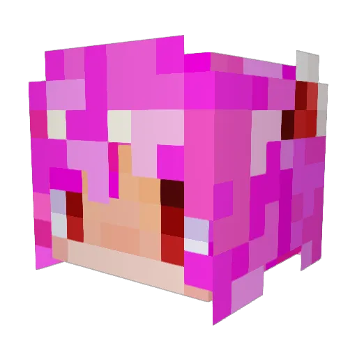 Saqueary Minecraft avatar head, 3D render