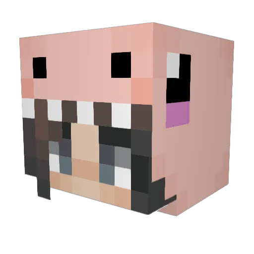 Sara9Raven Minecraft avatar head, 3D render