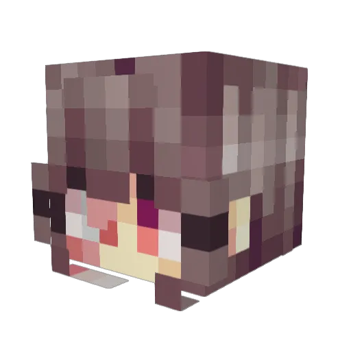 SaraBeta Minecraft avatar head, 3D render
