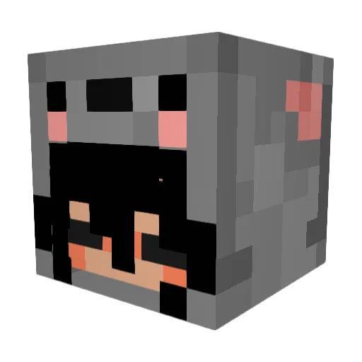 SaraHila Minecraft avatar head, 3D render