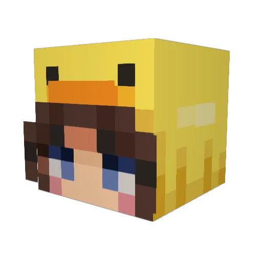 SaraLizz Minecraft avatar head, 3D render