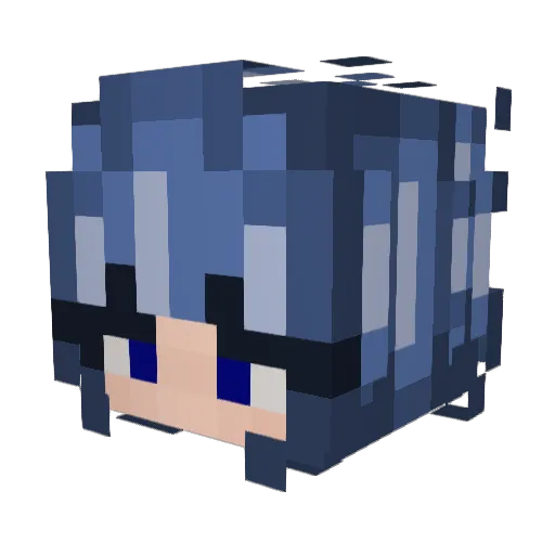 SaraSapphire Minecraft avatar head, 3D render