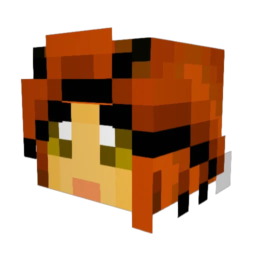 SaraTheFox Minecraft avatar head, 3D render