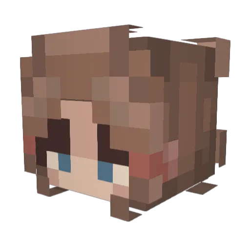 SaraTraven Minecraft avatar head, 3D render