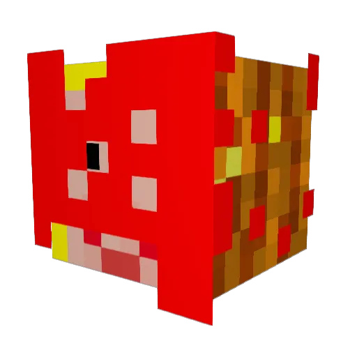 Sarado_ Minecraft avatar head, 3D render