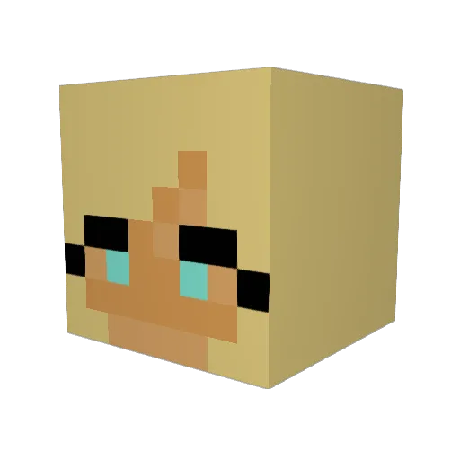 Sarah1233 Minecraft avatar head, 3D render