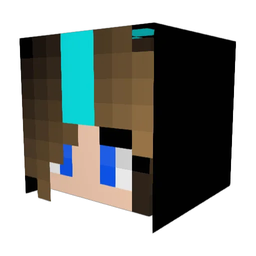 SarahDax Minecraft avatar head, 3D render
