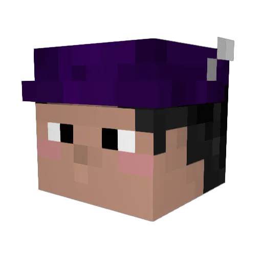SarahEssie Minecraft avatar head, 3D render