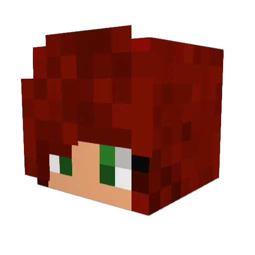 SarahPlrm Minecraft avatar head, 3D render