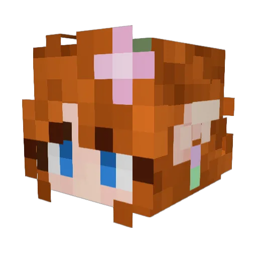 Sarahcheeen Minecraft avatar head, 3D render