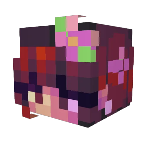 Sarahoxo Minecraft avatar head, 3D render