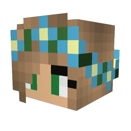Sarahtonin Minecraft avatar head, 3D render