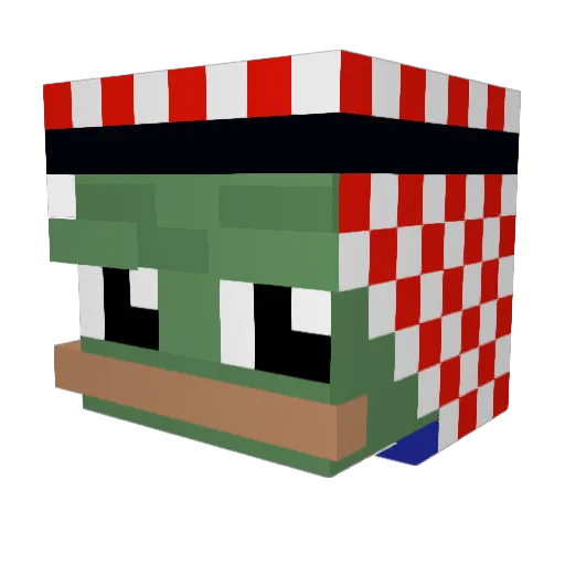 SaranWongwa Minecraft avatar head, 3D render