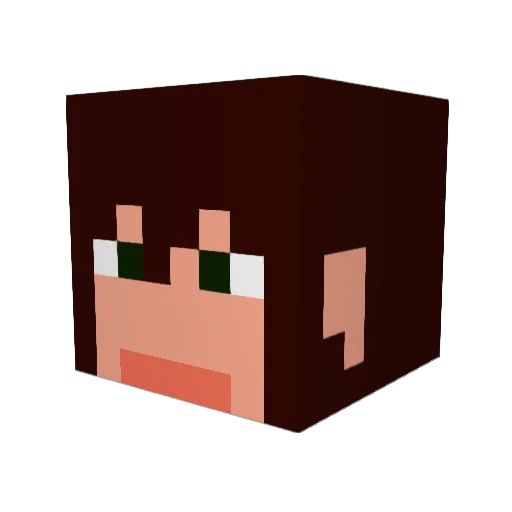 SaranoH Minecraft avatar head, 3D render