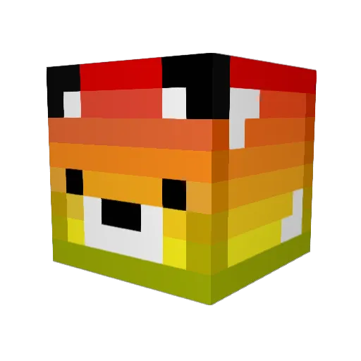 Sarcastibear Minecraft avatar head, 3D render