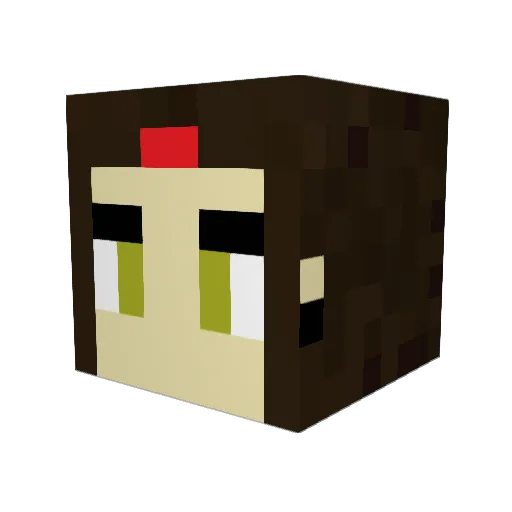 Sarentsa Minecraft avatar head, 3D render