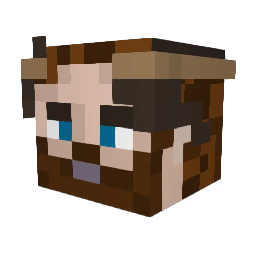 SargentPug Minecraft avatar head, 3D render