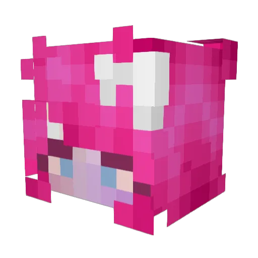 Saricka Minecraft avatar head, 3D render