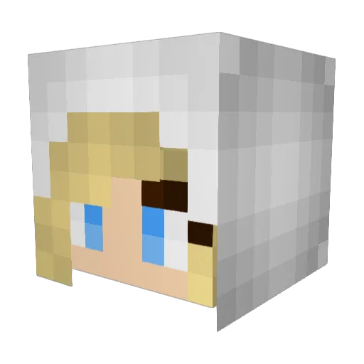 Sarisol_ Minecraft avatar head, 3D render
