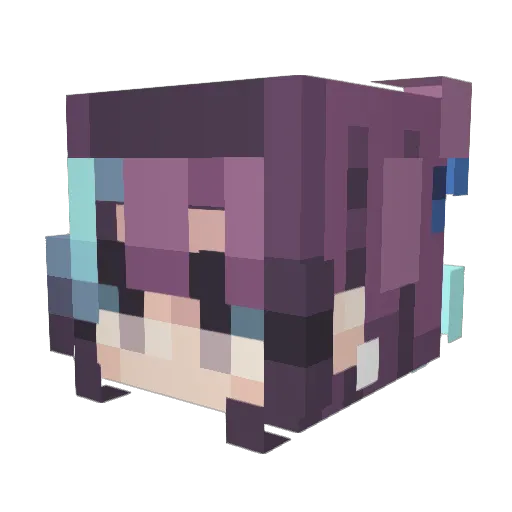 Sarit12 Minecraft avatar head, 3D render
