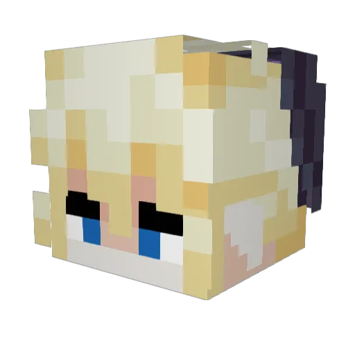 Sarital Minecraft avatar head, 3D render