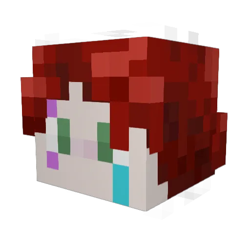 Sariul Minecraft avatar head, 3D render